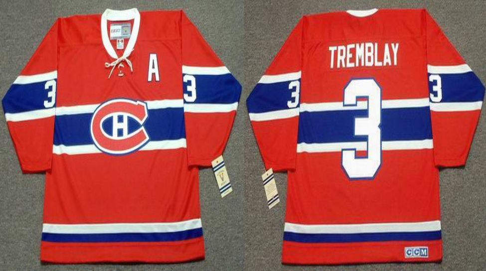 2019 Men Montreal Canadiens 3 Tremblay Red CCM NHL jerseys